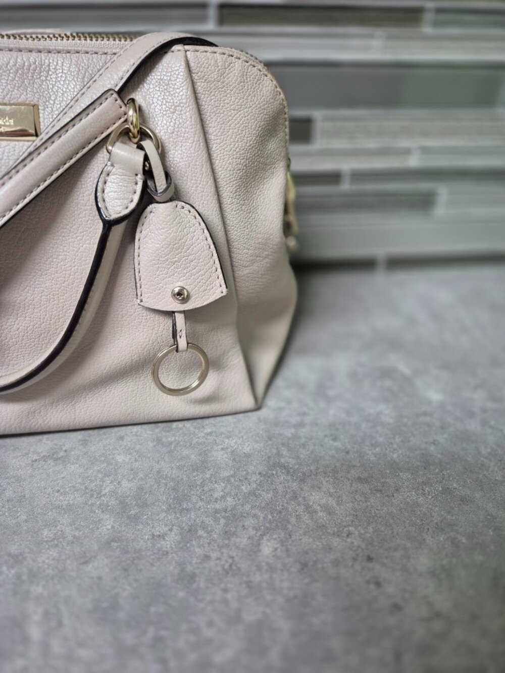 Kate Spade Beige Leather Handbag Purse Crossbody - Picture 3 of 16